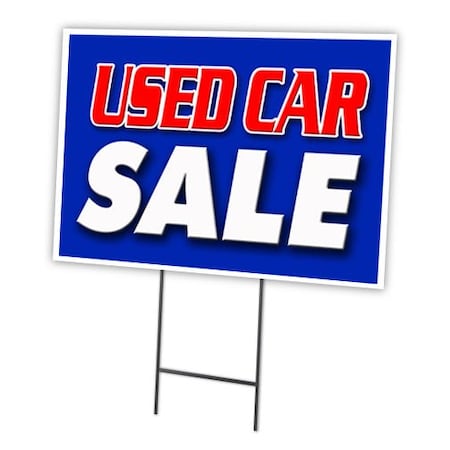 Signmission Used Car Sale Yard Sign & Stake outdoor plastic coroplast window, C-1216-DS-Used Car Sale C-1216-DS-Used Car Sale